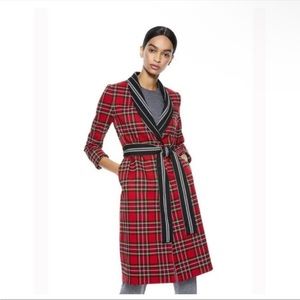 Alice + Olivia Wheaton Reversible Plaid Wrap coat xs/s nwt